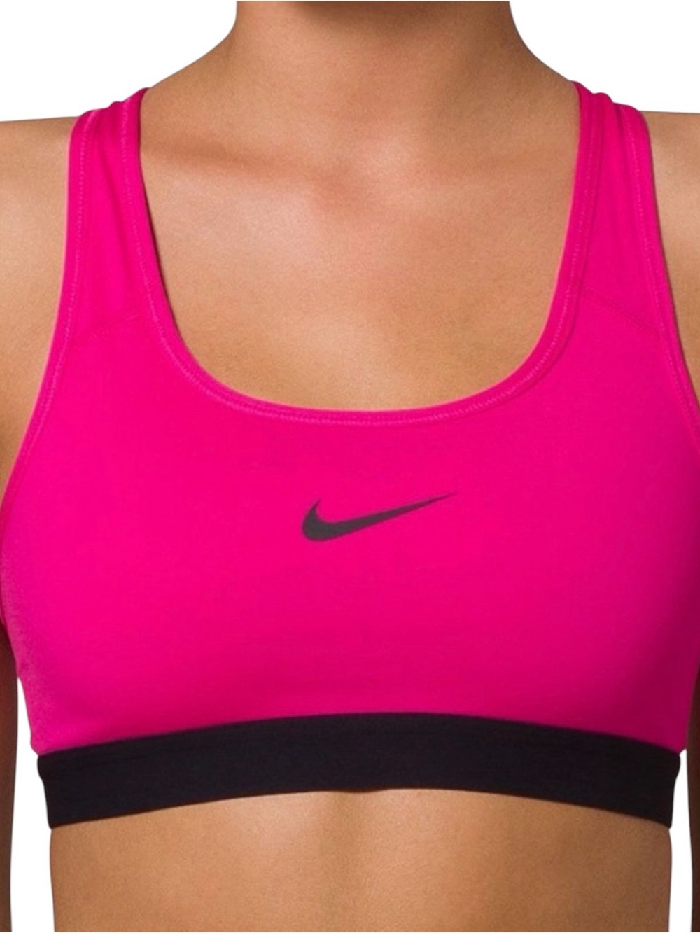 Nike Dri-Fit Pink Racerback Sports Bra with Black Underband